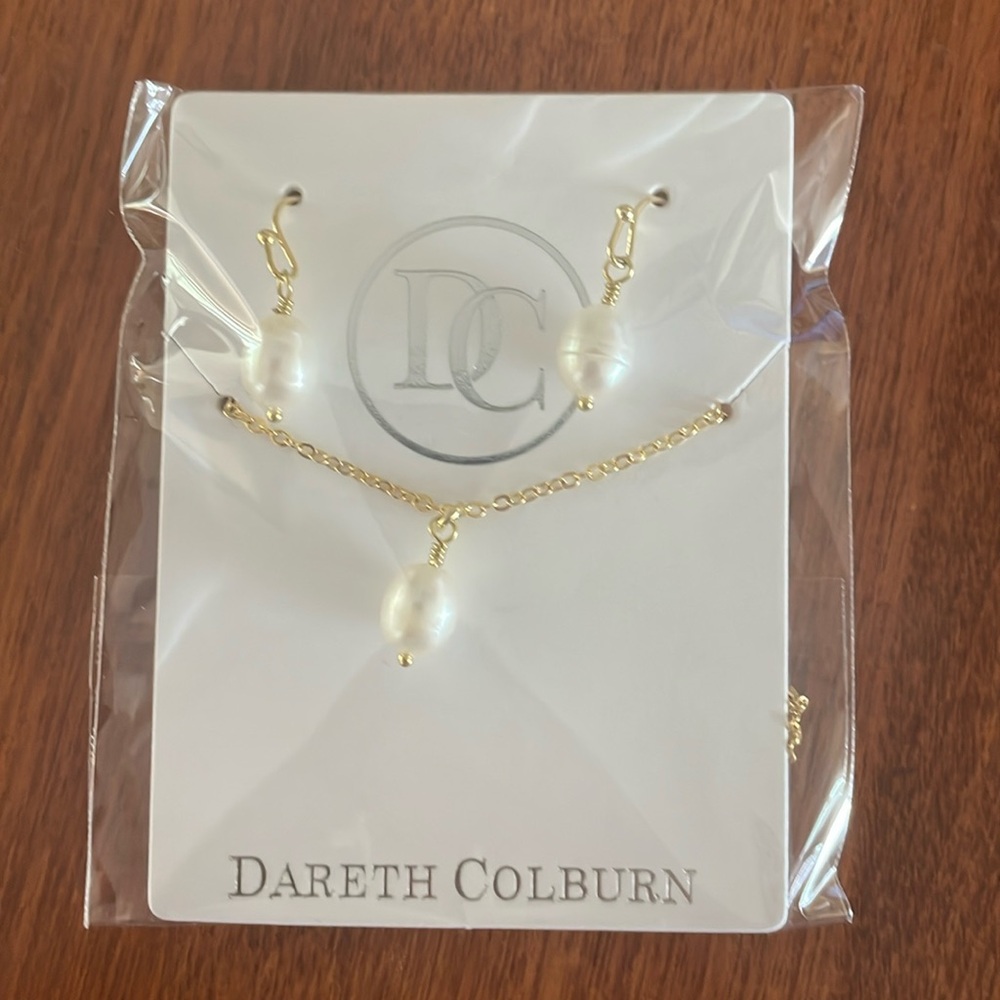 Dareth Colburn Pearl Drop Earrings and Necklace